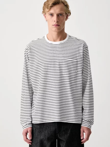 Tricou cu mânecă lungă Rag & Bone alb