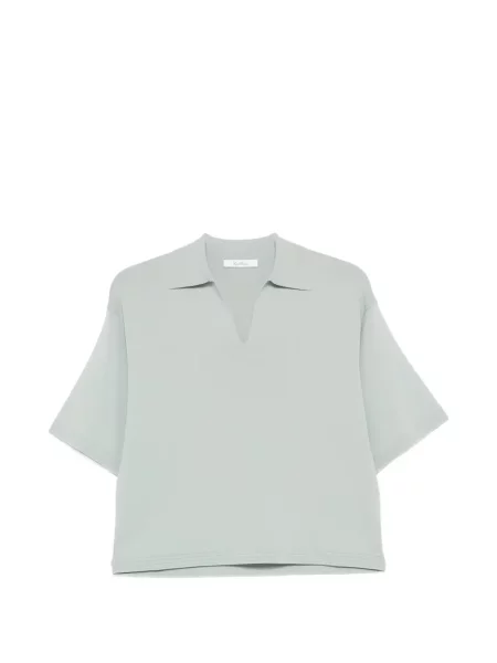 V-nyakú póló Max Mara zöld