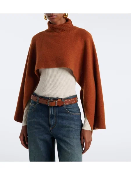 Poncho Isabel Marant de lână portocaliu