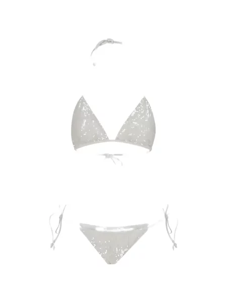 Bikini P.a.r.o.s.h. cu paiete cu legături alb