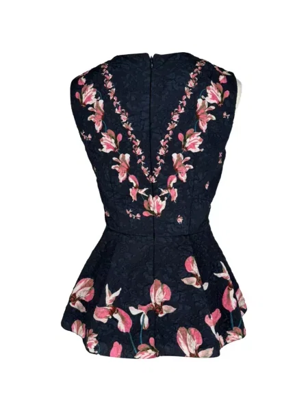 Bluză Erdem cu model floral cu imagine albastru