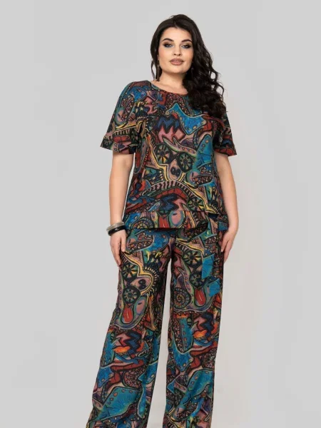 Повсякденний костюм All Posa Комплект туніка+штани мультиколор