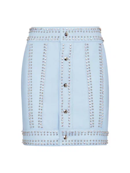 Spódnica skórzana Philipp Plein niebieska