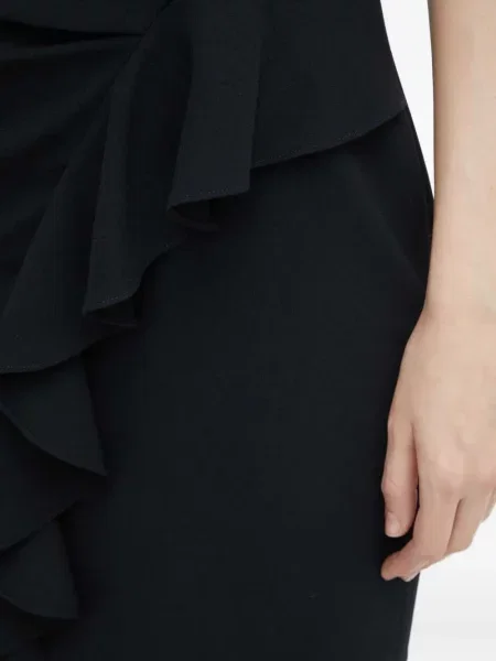 Rochie mini Iro cu volane cu un umăr gol de costum negru