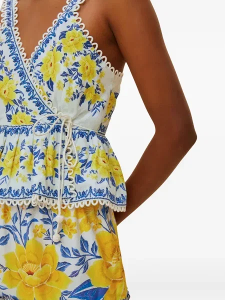 Bluză Farm Rio cu model floral cu imagine alb