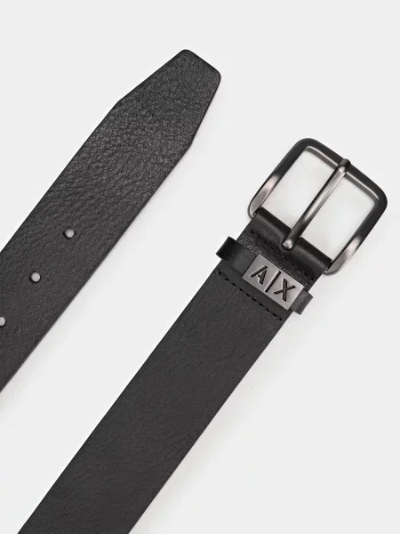 Кожаный ремень Armani Exchange с ремешками черный