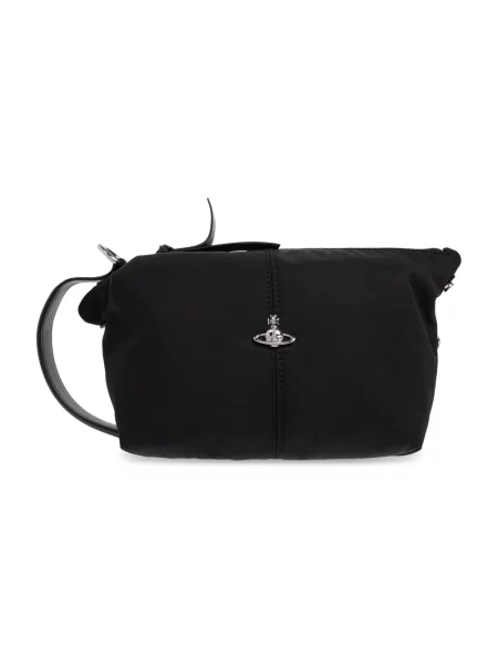 Kosmetyczka Vivienne Westwood z logo skórzana czarna