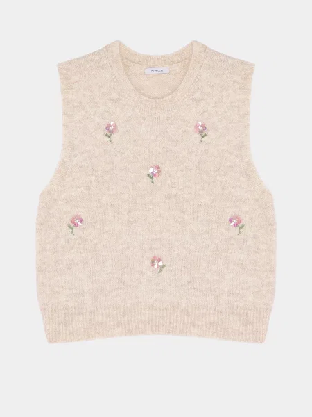 Жилет Braska молочний акрил/віскоза