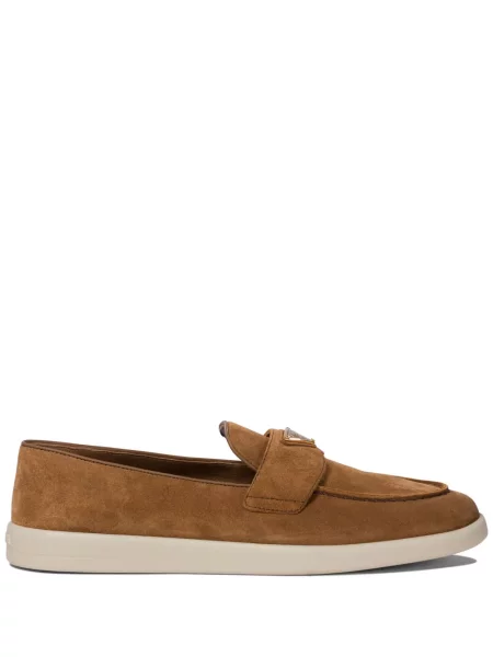 Email pantofi loafer Prada cu autograf maro