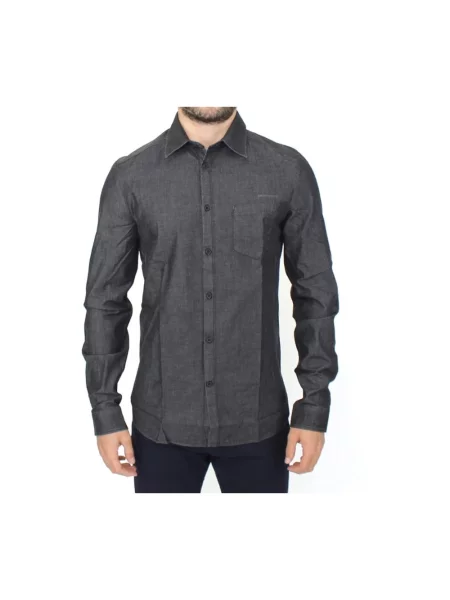 Koszula dżinsowa Ermanno Scervino casual ze stretchu szara