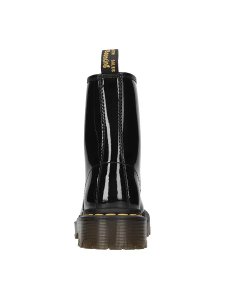 Lakierowane botki Dr. Martens sznurowane skórzane czarne