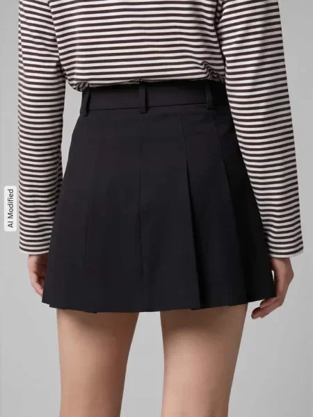 Rozkloszowana spódnica mini z dodatkiem model SYLLIE' Only czarna