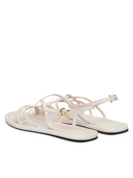 Sandály Tommy Hilfiger Flat Strappy Krémová