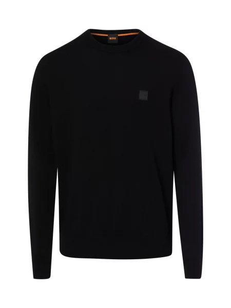 BOSS Orange sweter z domieszką wełny lekki czarny
