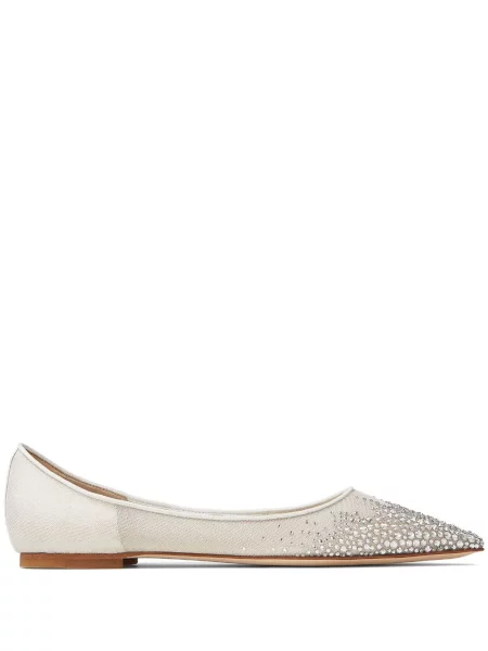 Balerini Jimmy Choo de cristal alb