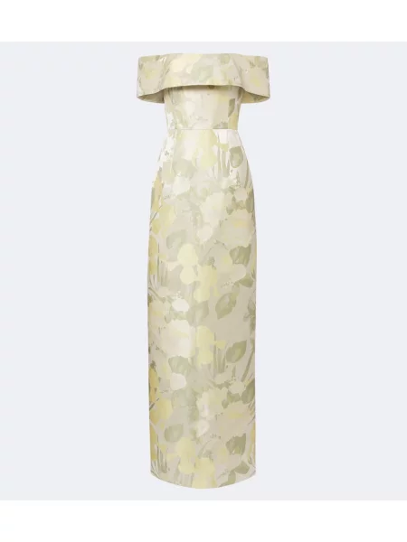 Rochie Markarian cu model floral galben
