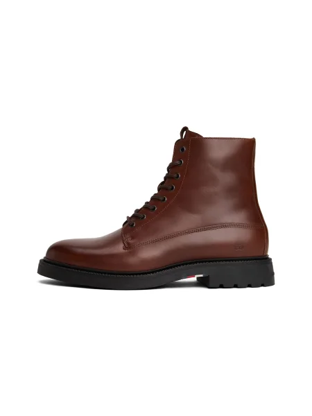 Pantofi Tommy Hilfiger cu șireturi din piele maro