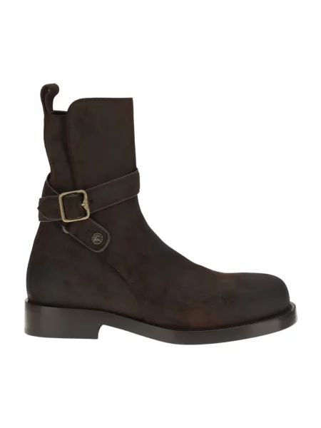 Botki Burberry skórzane brązowe