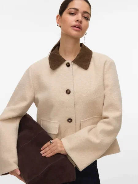 VERO MODA Geacă de primăvară-toamnă VMFlorence crem maro