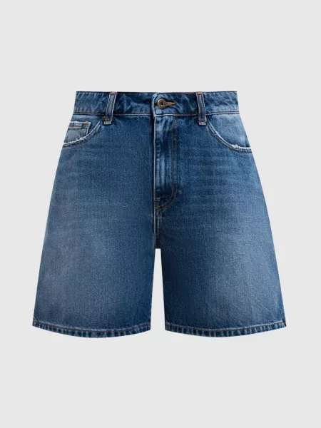 Джинсовые шорты Solotre с потертостями синие