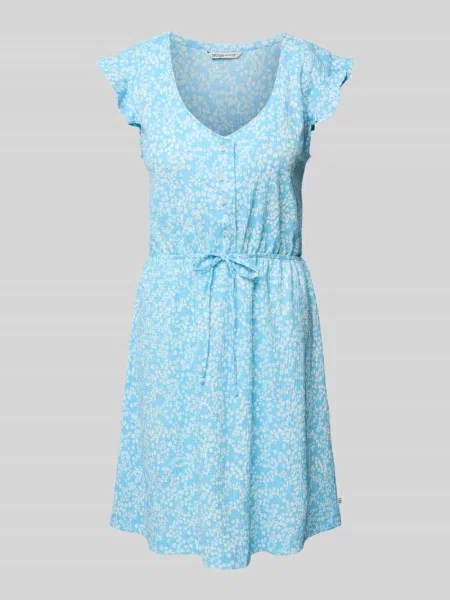 Taliowana sukienka midi ze wzorem na całej powierzchni Tom Tailor Denim