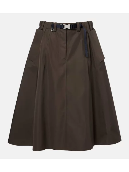 Fustă midi Prada până la genunchi verde