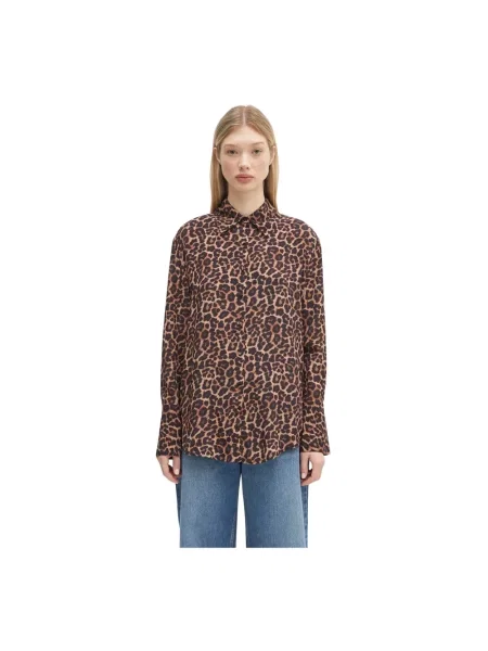 Anine Bing koszula Bridget Shirt relaxed z kołnierzykiem klasycznym brązowy