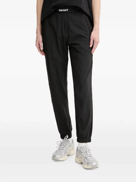 Pantaloni Dkny alergare cu autograf negru