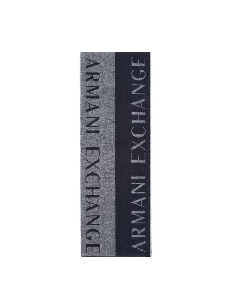 Armani Exchange szalik z wełną granatowa
