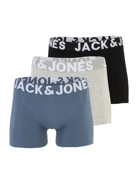 JACK & JONES Boksarice mornarska / pegasto siva / črna bela