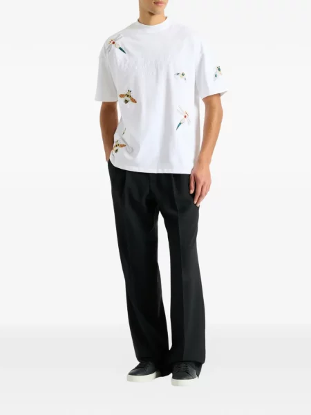 Tricou Balmain cu broderie alb