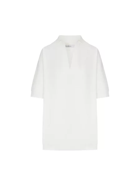 Sweter Max Mara z krepy biały