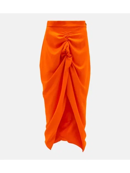 Fustă midi Vivienne Westwood până la genunchi portocaliu