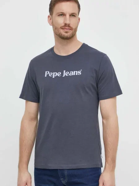 Футболка Pepe Jeans CLIFTON з принтом сірий