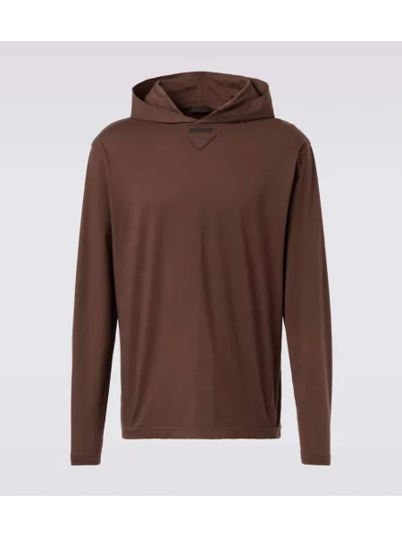 Суичър с качулка Prada кафяво
