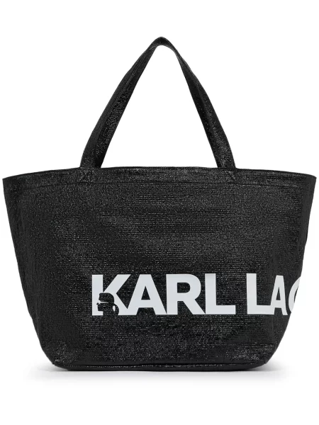 Geantă Karl Lagerfeld cu imagine negru