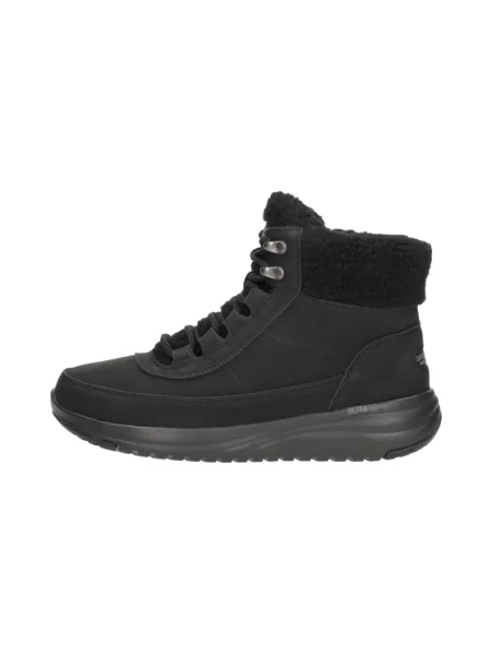 Botki Skechers ze sztucznego futra czarne