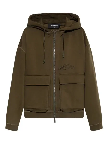 Hanorac cu glugă Dsquared2 cu broderie verde