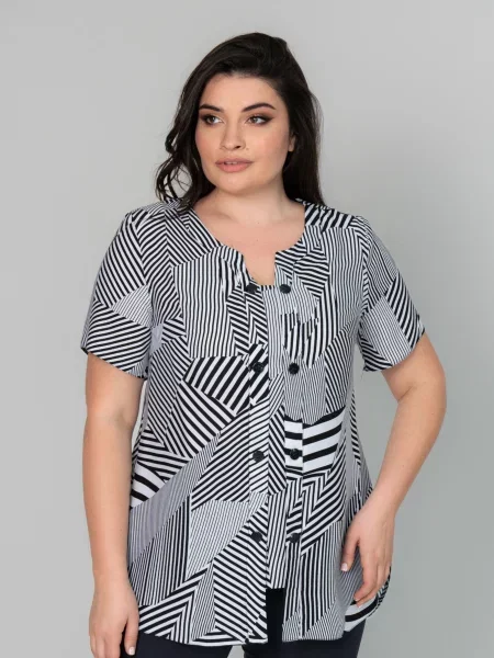 Блуза All Posa бавовна/поліестер чорний