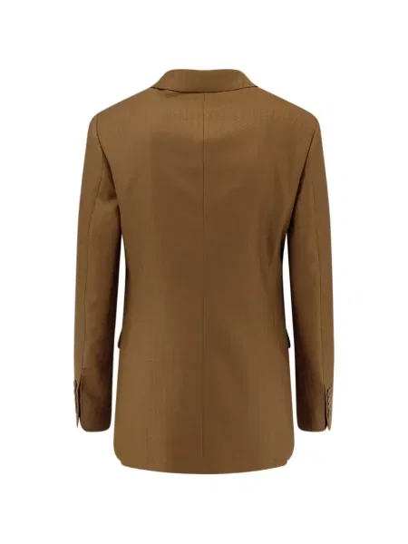 Sacou Burberry cu model herringbone maro