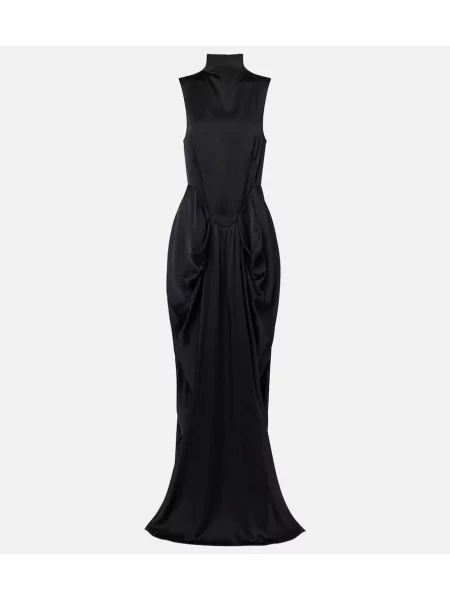Rochie Stella Mccartney din satin drapată negru