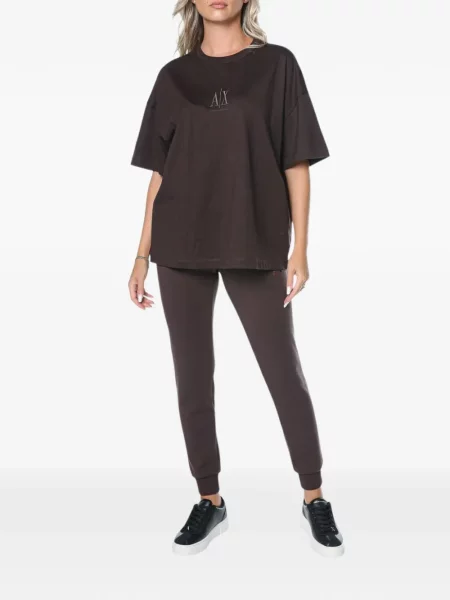 Τρέξιμο παντελόνι Armani Exchange με παγιέτες καφέ