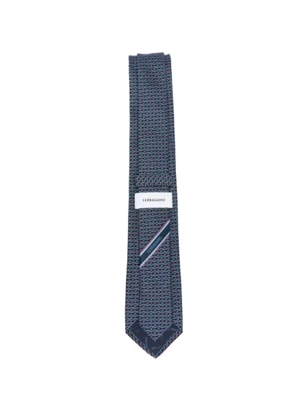 Cravată Ferragamo din jacard albastru