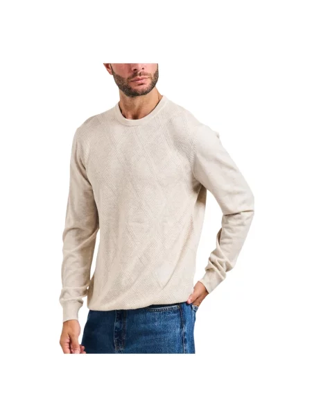 Sweter Guess wełniany z długim rękawem beżowy