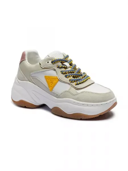 Guess Sneakers HAPYY cu adaos de piele bej