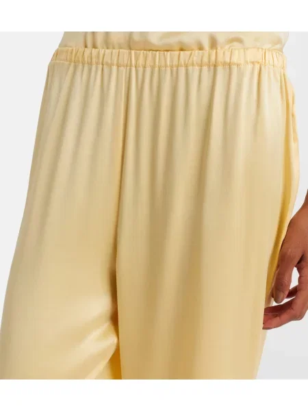 Pantaloni Asceno de mătase galben