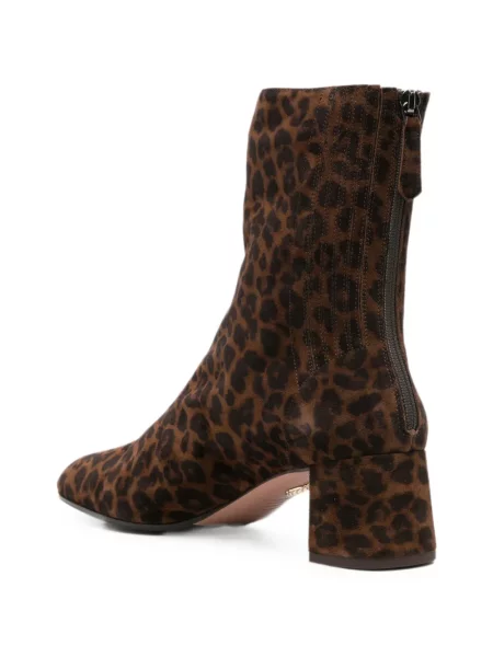 Боти до глезена Aquazzura с принт с леопардов принт кафяво