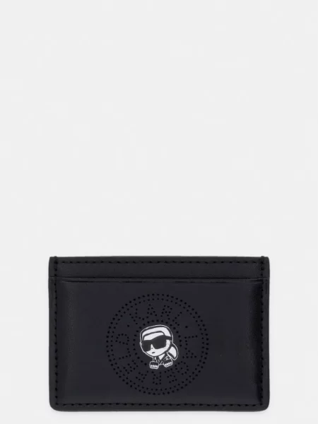 Karl Lagerfeld etui za kartice usnjeni IKON črna