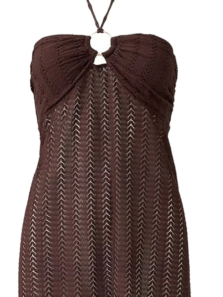 Maxi rochie maxi Melissa Odabash cu gât halter de costum maro