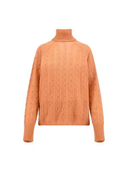 Sweter z golfem Etro z kaszmiru do golfa pomarańczowy